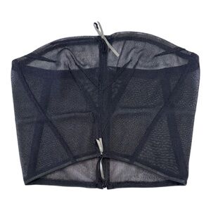 DELPHINE MURAT - VINTAGE SS01 - CROP BANDEAU TOP - VINYL KNIT - BLACK -  XS